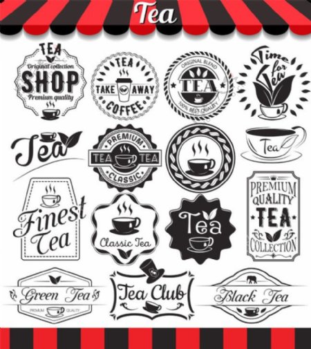 茶标签设计图片