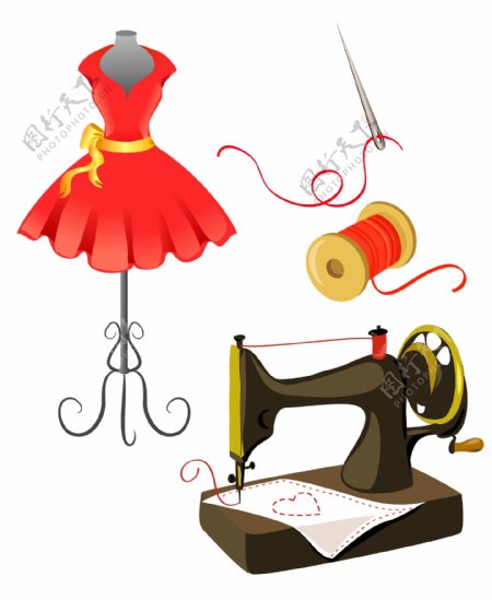 衣服和缝纫机