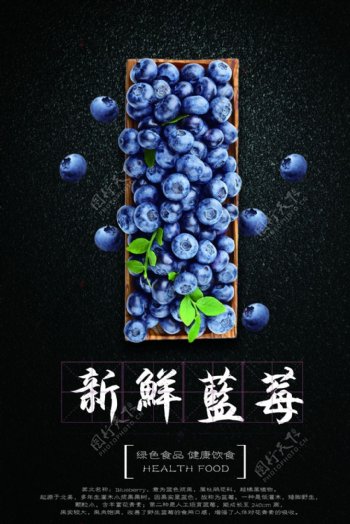 新鲜蓝莓海报