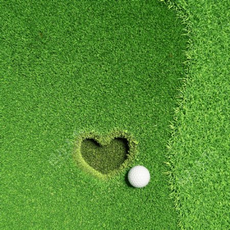 爱心球洞与高尔夫球图片