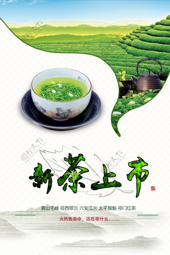 新茶上市茶叶宣传海报