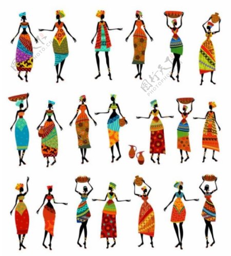 卡通非洲女人图片