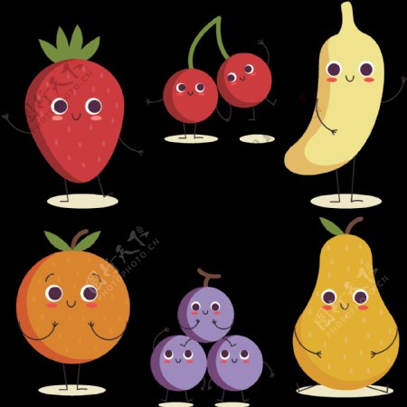各种可爱水果插画免抠png透明图层素材