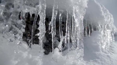 冬季冰雪冰柱视频