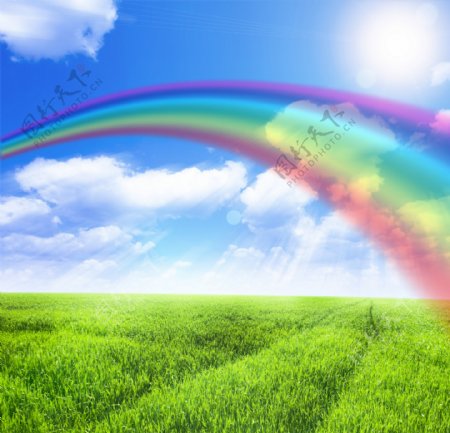 大自然里绚丽的彩虹图片