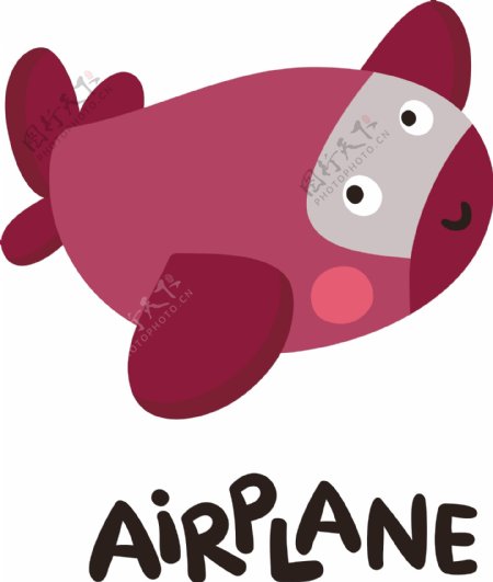 AIRPLANE可爱卡通动物人物矢量素材