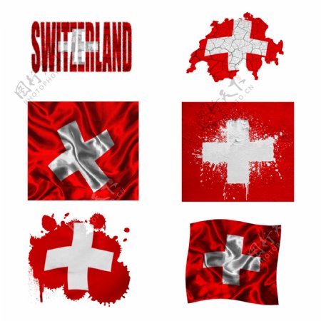 瑞士国旗地图图片