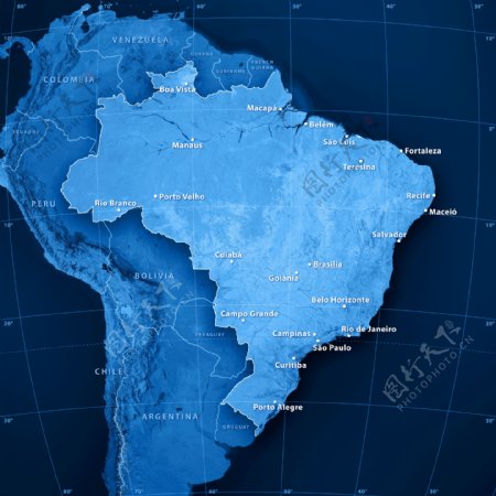 巴西地图图片