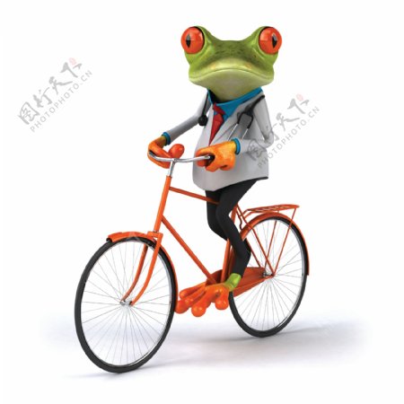 骑自行车的青蛙图片