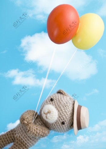 可爱小熊与气球图片