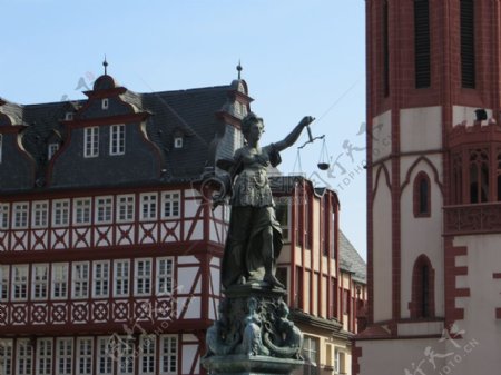 欧式城镇和雕塑