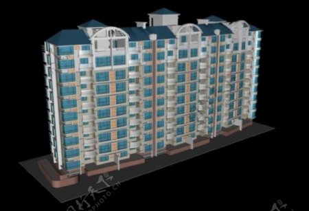 现代化居民建筑3D模型