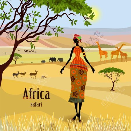 非洲人物插画
