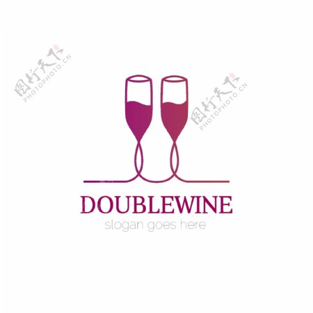 葡萄酒设计标志玻璃