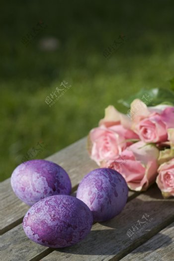 彩蛋与玫瑰花图片