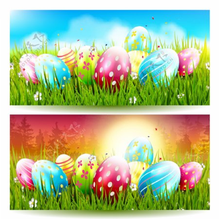 卡通彩蛋创意复活节海报矢量