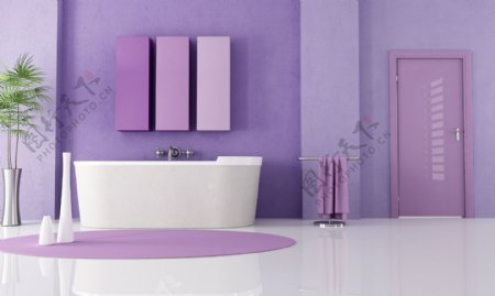浪漫紫色浴室装潢设计图片