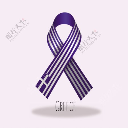 希腊国旗丝带设计矢量素材