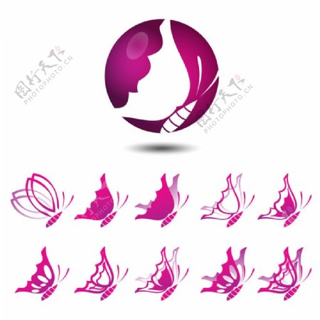 紫色蝴蝶logo设计图片