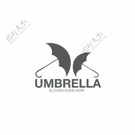 黑白雨伞logo图片
