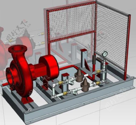 消防泵机械模型