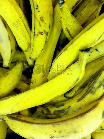 一堆黄色香蕉特写
