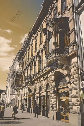 街道建筑建筑查看银行罗马尼亚阿拉德