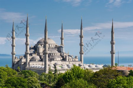 蓝色清真寺建筑风景