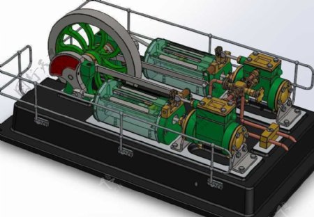 双缸蒸汽机机械模型