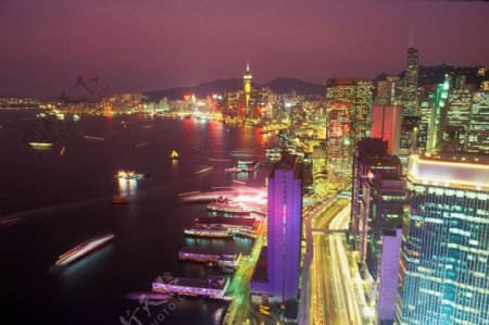 香港夜景城市风光图片