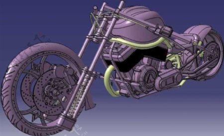 概念摩托车机械模型