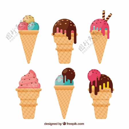 美味的彩色冰淇淋图标