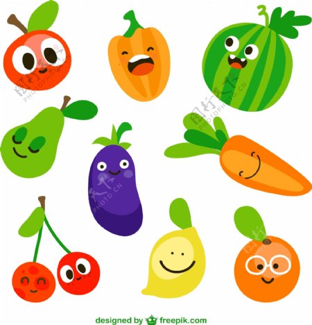 9款可爱蔬菜水果矢量素材