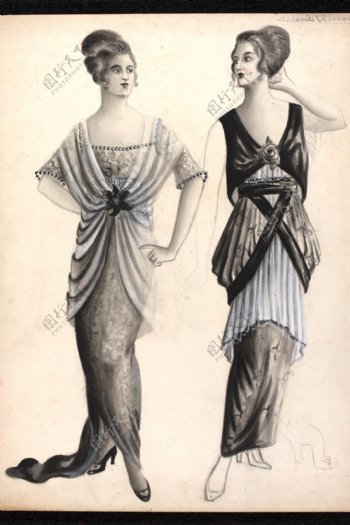 2款时尚连衣裙设计图