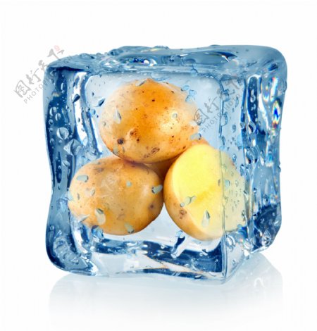 冰冻的土豆图片