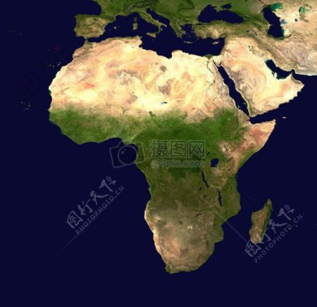 非洲大陆的卫星图像