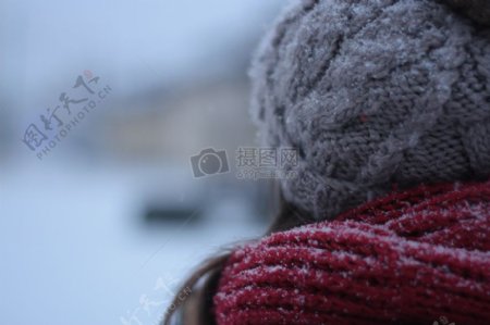冷雪冬季帽子围巾