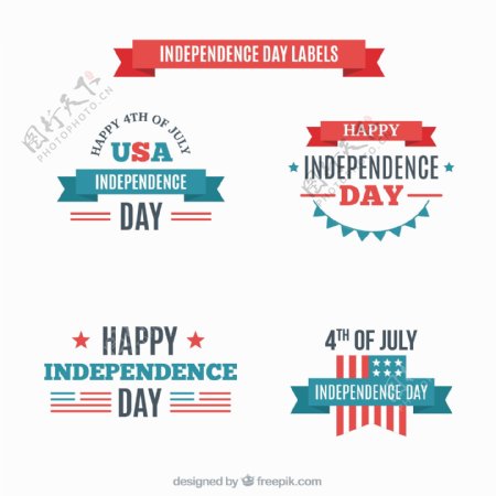 美国独立日装饰标签图标