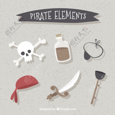 各种海盗元素图标