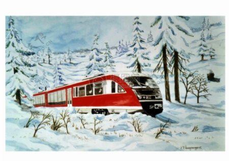 雪地里的列车