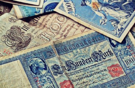 旧的德国钞票