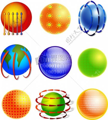 五彩色的球体
