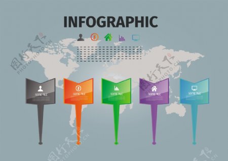 世界地图商业信息背景图