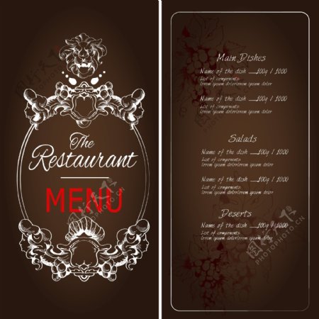 餐馆菜单与装饰品