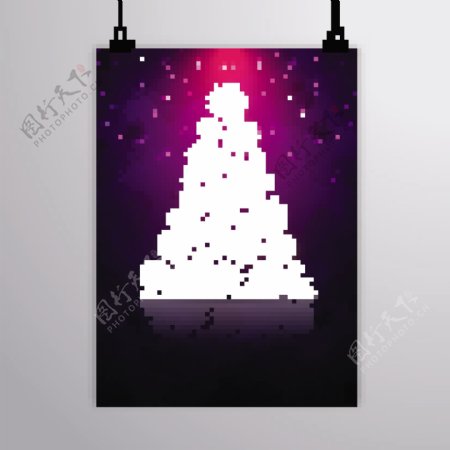 海报与圣诞树作出了闪亮的雪花