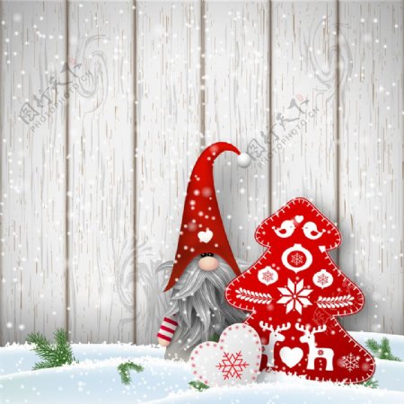 圣诞节雪花和小狗图片