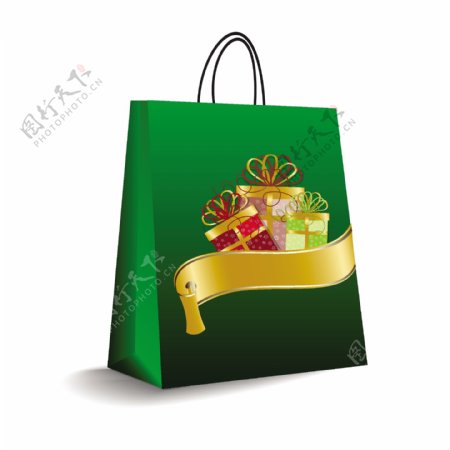绿色圣诞袋子