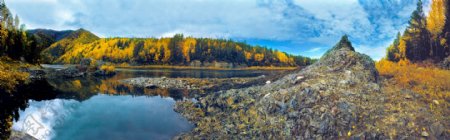 美丽西伯利亚湖泊风景图片