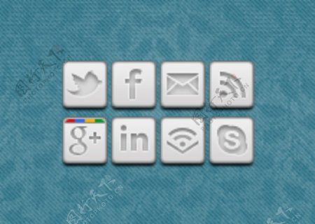 各类社交网站icon图标立体白