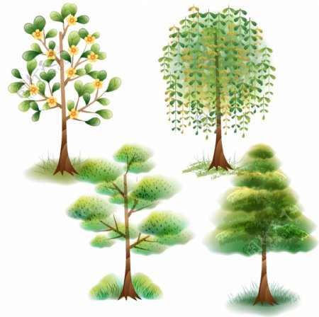 矢量抽象树木素材